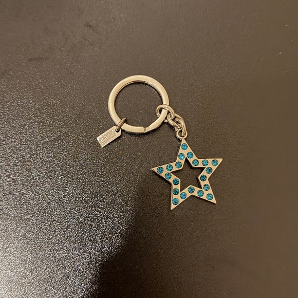 Blue Rhinestone Star COACH Keychain - Picture 1 of 2